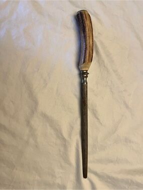 Vintage Stag Deer Horn Handled Honing Sharpening Rod - EKCO in Sheffield England
